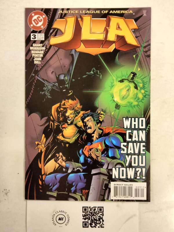 JLA #3 (DC Comics), raw comic book in VF/NM condition — front cover
