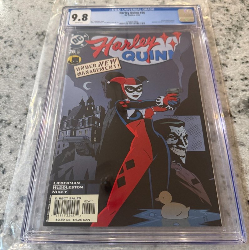 Harley Quinn #26 (DC Comics, 2003), CGC 9.8 graded comic book, Universal Blue label — front cover in its holder