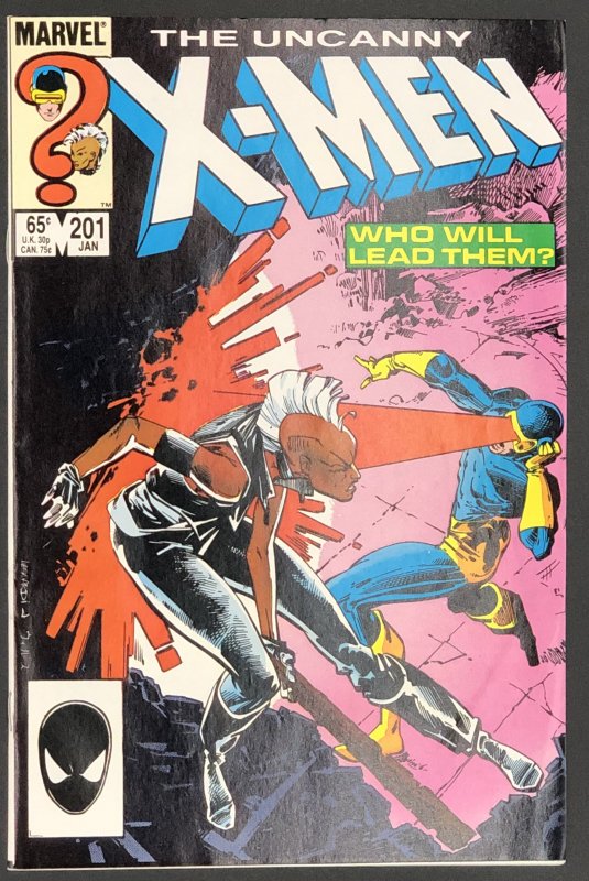 The Uncanny X-Men #201 (Marvel Comics, 1986), raw comic book in NM- condition — front cover