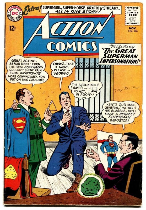 Action Comics #306 (DC Comics, 1963), raw, ungraded comic book — front cover