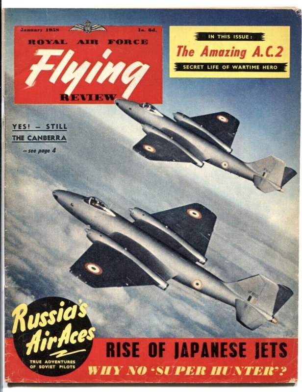 Pulp: Royal Air Force Flying Review January 1958- Japanese Jets (1958), raw, ungraded comic book — front cover