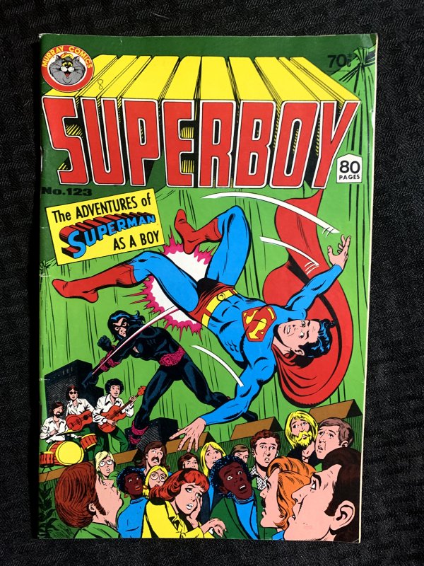 Vintage Superboy Murray Comics #123, raw comic book in FN- 5.5 condition — front cover