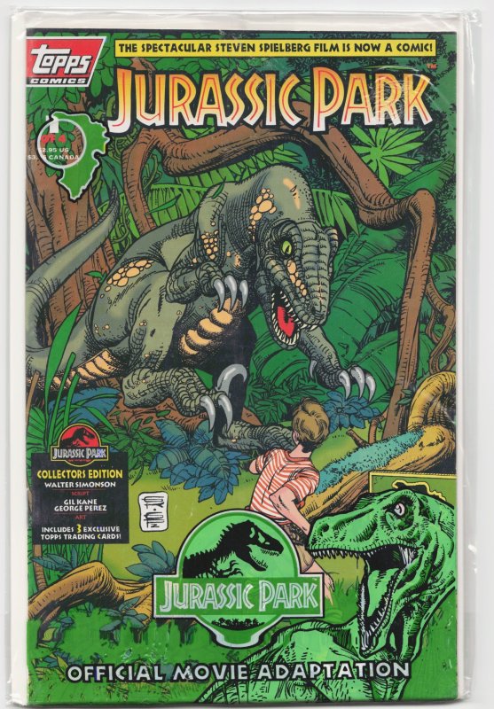 Jurassic Park #4 (Topps Comics, 1993), raw, ungraded comic book — front cover
