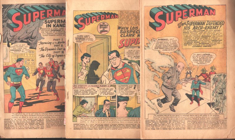 Superman Silver Age Coverless Comics Lot #1 1962 - DC -P - Comic Book (DC Comics, 1962), raw, ungraded comic book — front cover