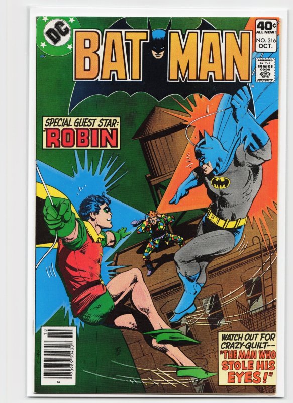 Batman #316 (DC Comics, 1979), raw, ungraded comic book — front cover