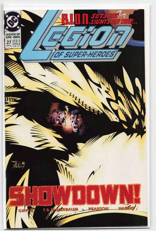 Legion of Super-Heroes #27 (DC Comics, 1992), raw, ungraded comic book — front cover