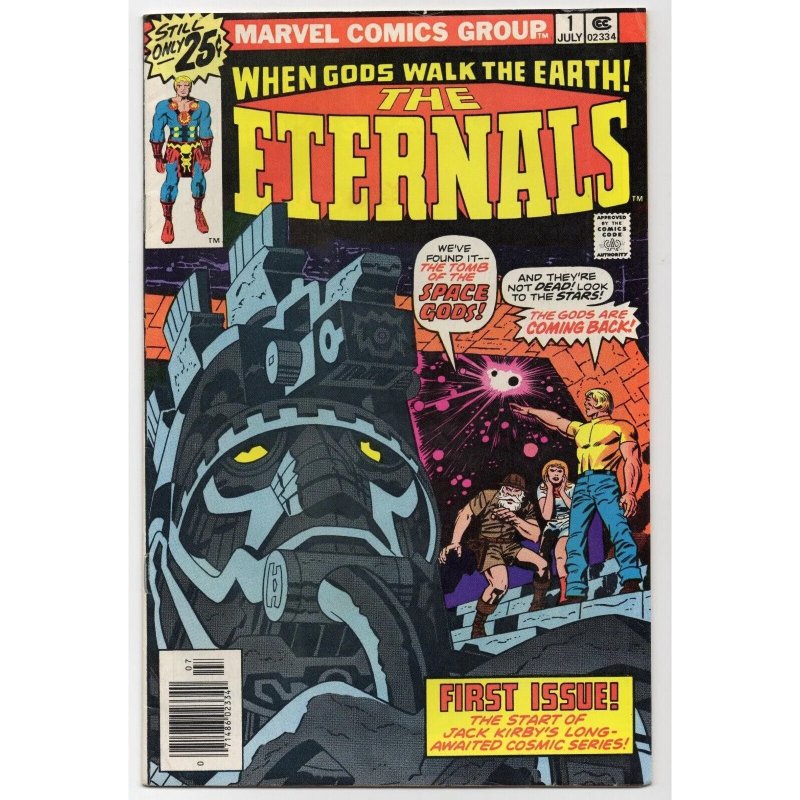 Eternals #1 (Marvel Comics, 1976), raw comic book in FN/VF 7.0 condition — front cover