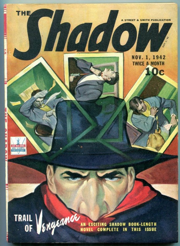 Shadow Pulp November #1 (1942), raw comic book in VF condition — front cover