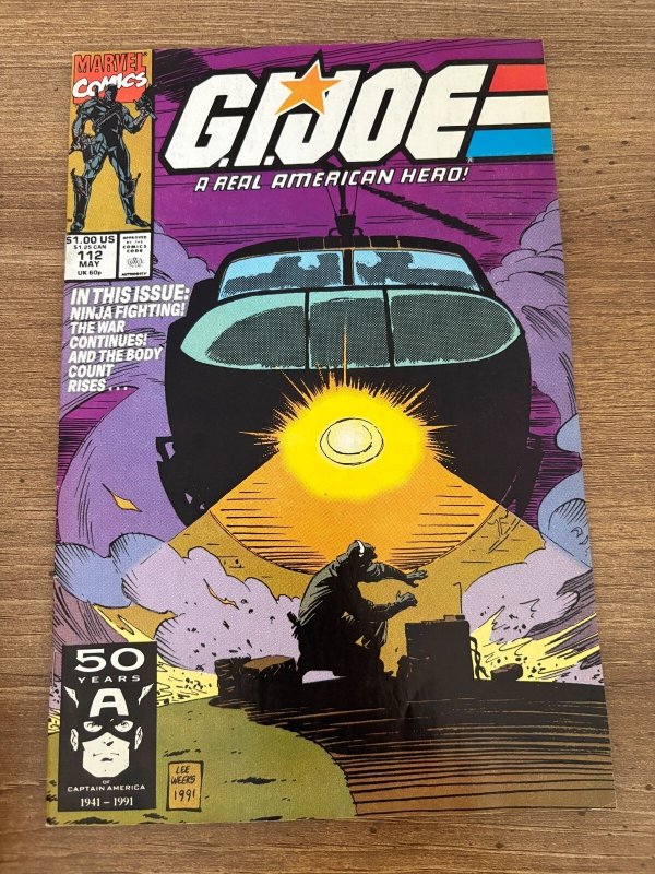 G.I. Joe #112 (Marvel Comics), raw comic book in VF/NM condition — front cover