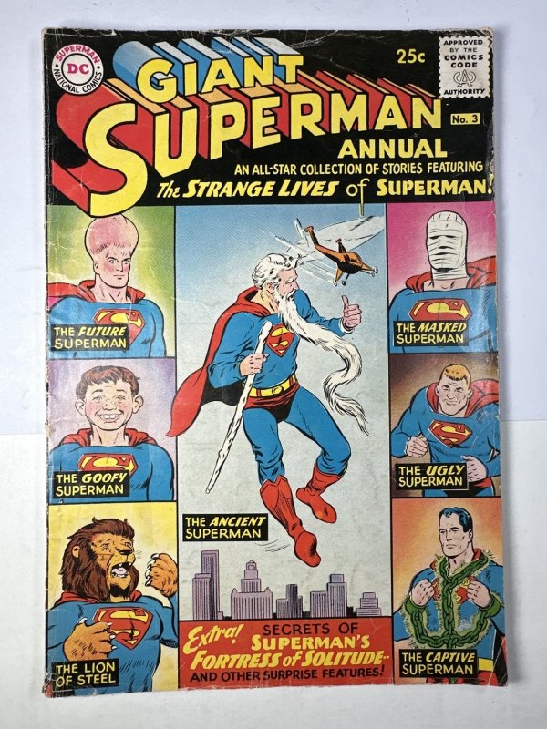 Giant Superman Annual #3 (DC Comics, 1961), raw comic book in VG/FN condition — front cover