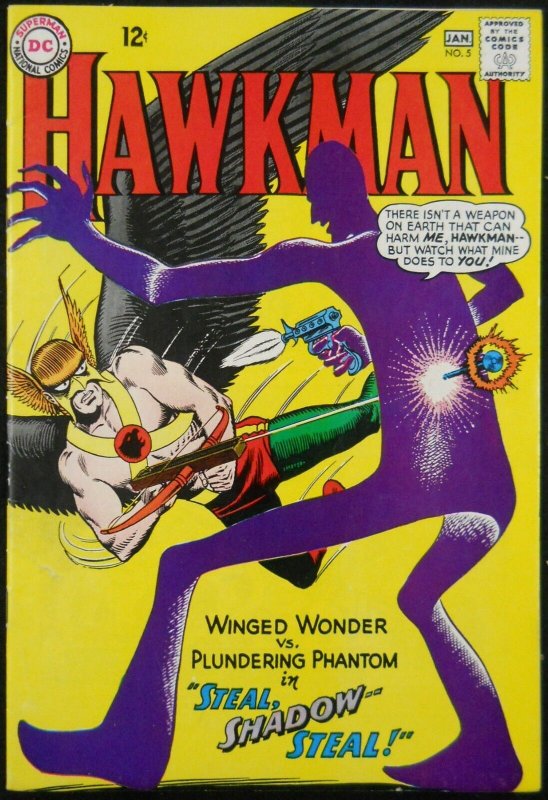 Hawkman #5 (DC Comics), raw comic book in VF- condition — front cover