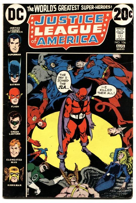 Justice League of America #106 (DC Comics), raw comic book in VG condition — front cover