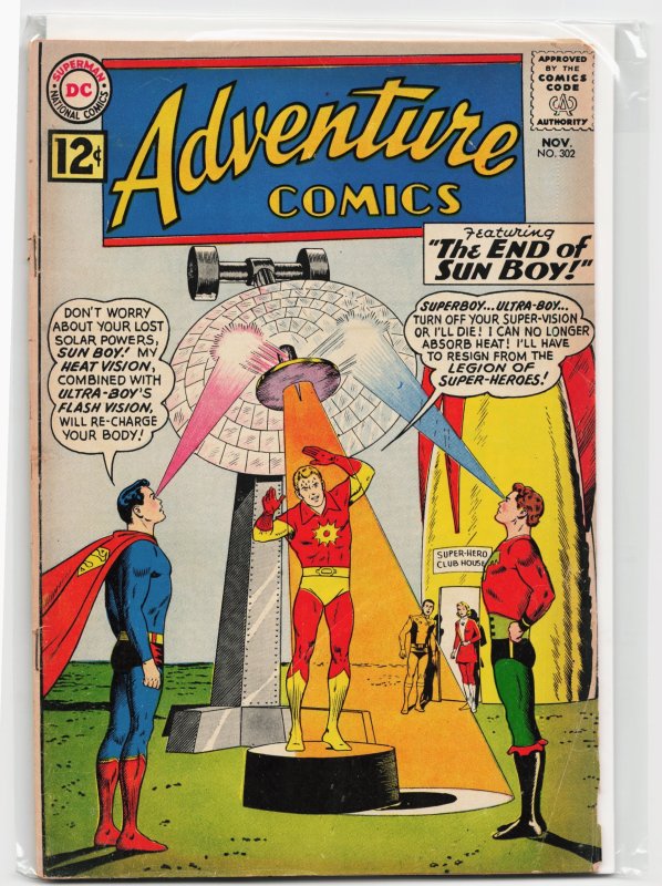 Adventure Comics #302 (DC Comics, 1962), raw, ungraded comic book — front cover