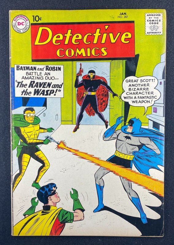 Detective Comics #287 (DC Comics, 1937), raw comic book in FN- 5.5 condition — front cover