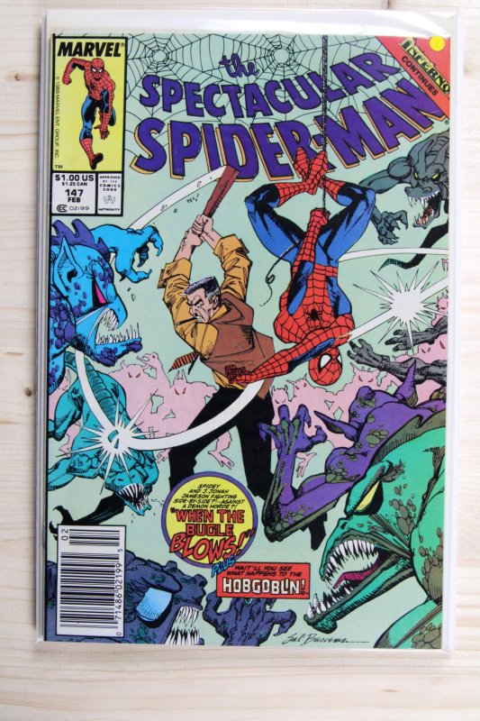 The Spectacular Spider-Man #147 (Marvel Comics, 1989), raw comic book in VF/NM 9.0 condition — front cover