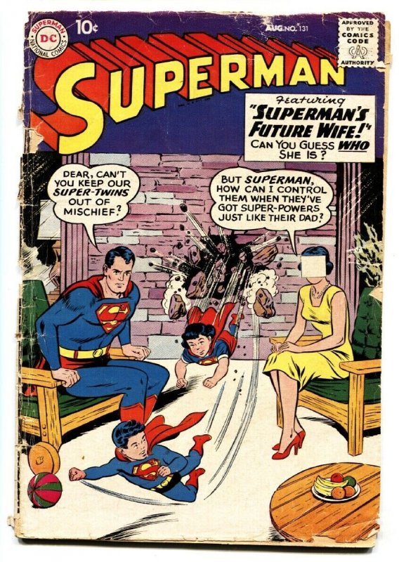 Superman Comics #131 (1959), raw, ungraded comic book — front cover