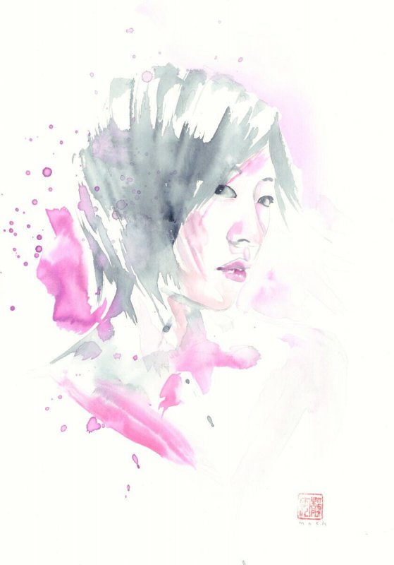 Kabuki Watercolor Painted Art - Signed art by David Mack, raw, ungraded comic book — front cover