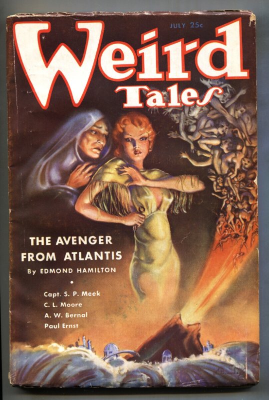 Weird Tales July 1935 // Brundage Cover // Avenger from Atlantis // Pulp Ma... (1935), raw, ungraded comic book — front cover