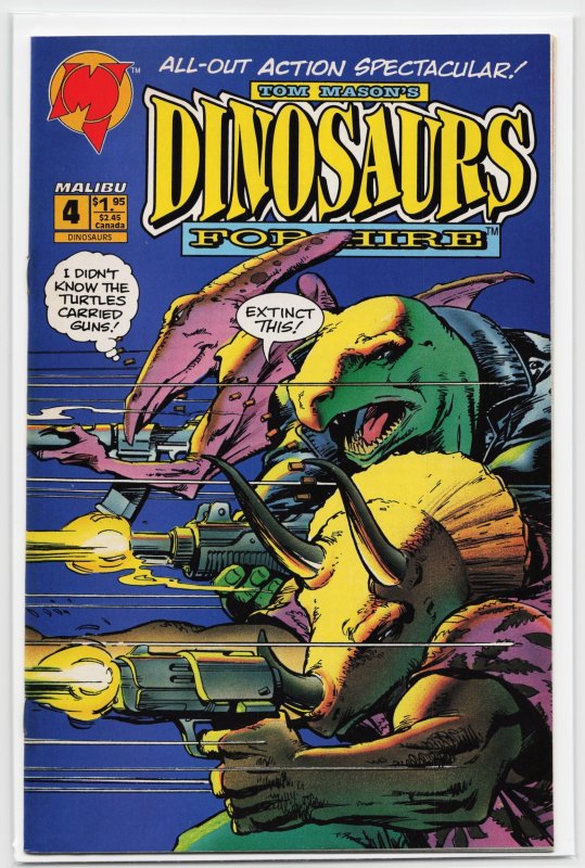 Dinosaurs for Hire #4 (Archie Comics, 1993), raw, ungraded comic book — front cover