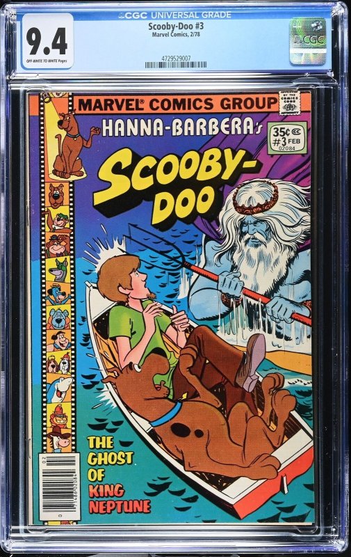 Scooby-Doo #3 (1978), CGC 9.4 graded comic book, Universal Blue label — front cover in its holder