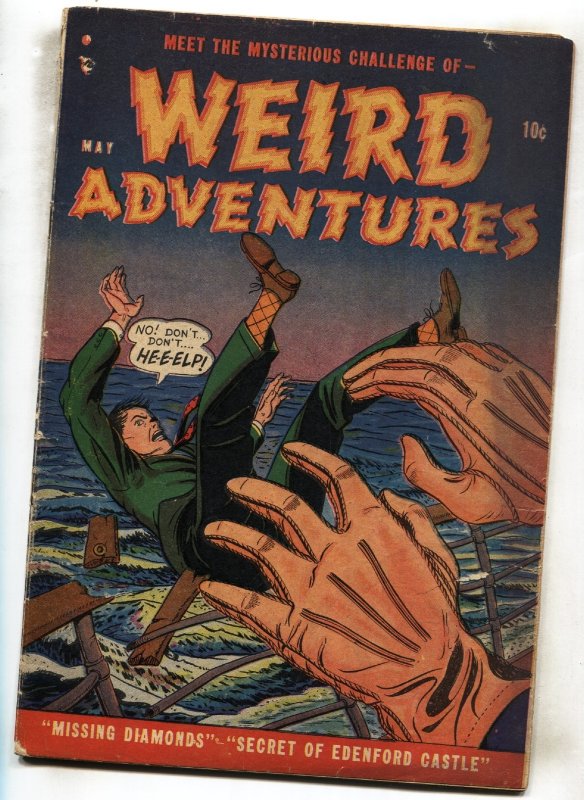 Weird Adventures #1 (1953), raw comic book in VG condition — front cover
