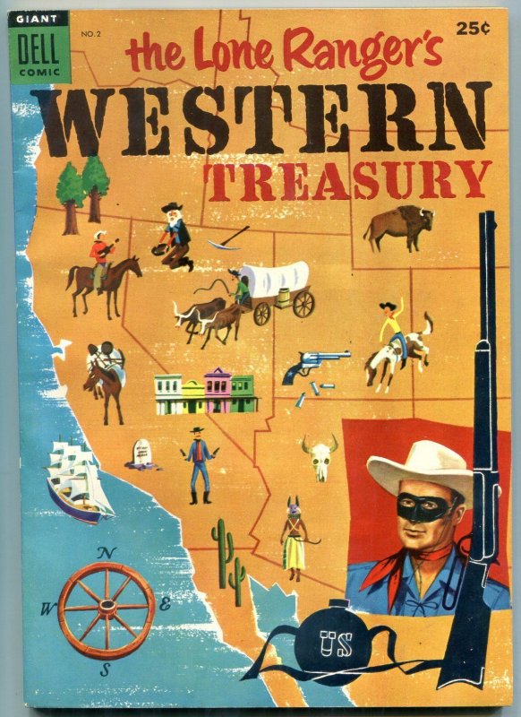 Lone Ranger's Western Treasury #2 (Dell, 1954), raw comic book in VF/NM condition — front cover