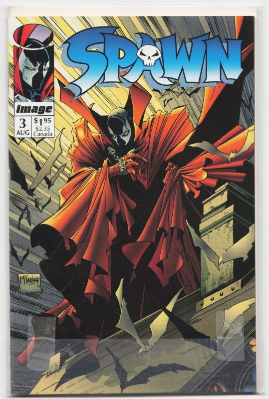 Spawn #3 (Image Comics, 1992), raw, ungraded comic book — front cover