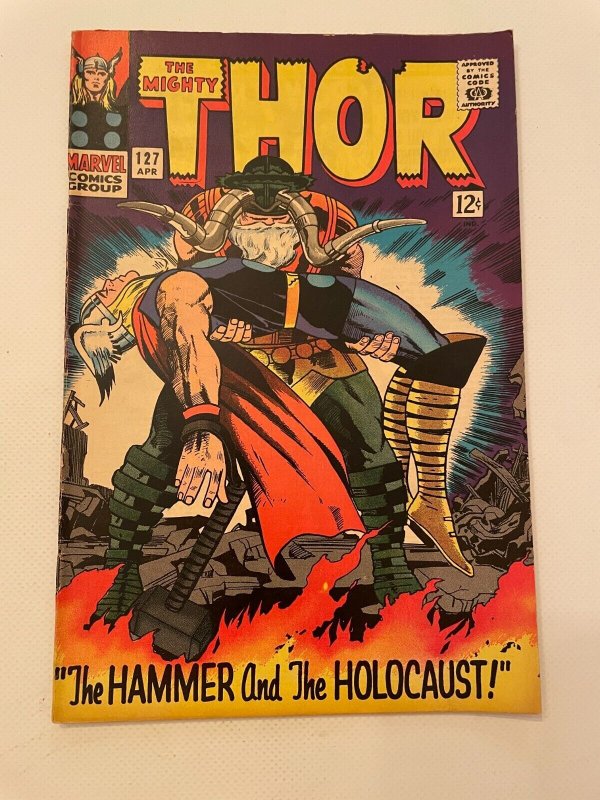 The Mighty Thor #127 (Marvel Comics), raw comic book in VF/NM condition — front cover