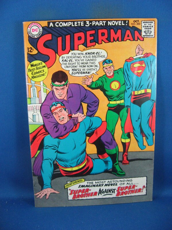 Superman #200 (DC Comics, 1967), raw comic book in VF condition — front cover