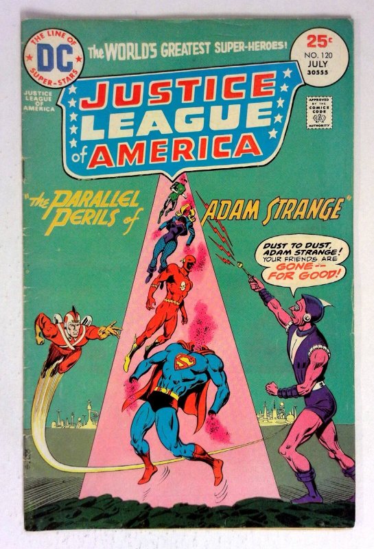 Justice League of America #120 (DC Comics, 1975), raw comic book in VG condition — front cover