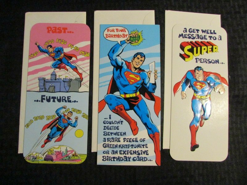 1978 Superman Mark 1 Greeting Card #28 29 30 Mixed LOT of 3 w/ Envelopes (1978), raw, ungraded comic book — front cover