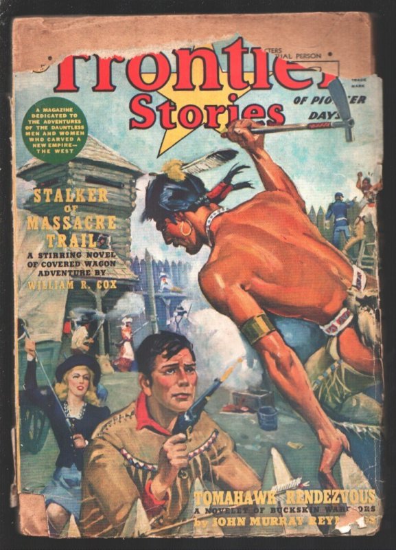 Frontier Stories of Pioneer Days-Summer 1942-Indian Attack Cover-William R. Cox- (1942), raw, ungraded comic book — front cover
