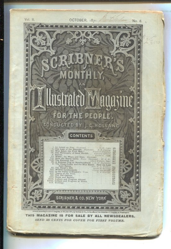 Scribner's Monthly 10/1871-Illustrated Monthly in Pulp Format-Early Fiction &..., raw, ungraded comic book — front cover