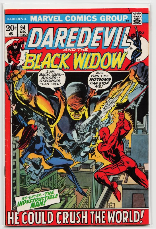 Daredevil #94 (Marvel Comics, 1972), raw, ungraded comic book — front cover