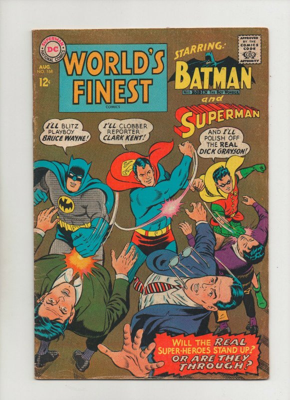 World's Finest #168 (DC Comics, 1967), raw comic book in 6.5 condition — front cover