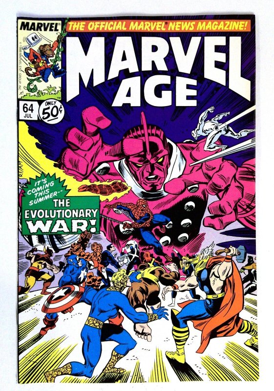 Marvel Age #64 (Marvel Comics, 1988), raw comic book in NM- condition — front cover