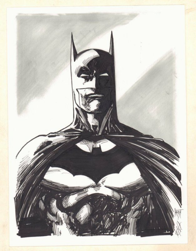 Batman Bust Commission - 2017 Signed art by Ken Hunt (2017), raw, ungraded comic book — front cover