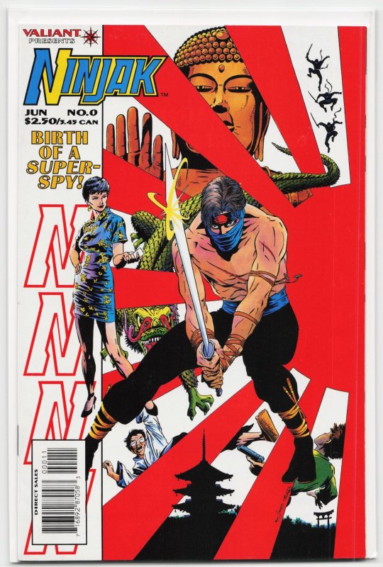 Ninjak #0 (Valiant Comics, 1995), raw, ungraded comic book — front cover