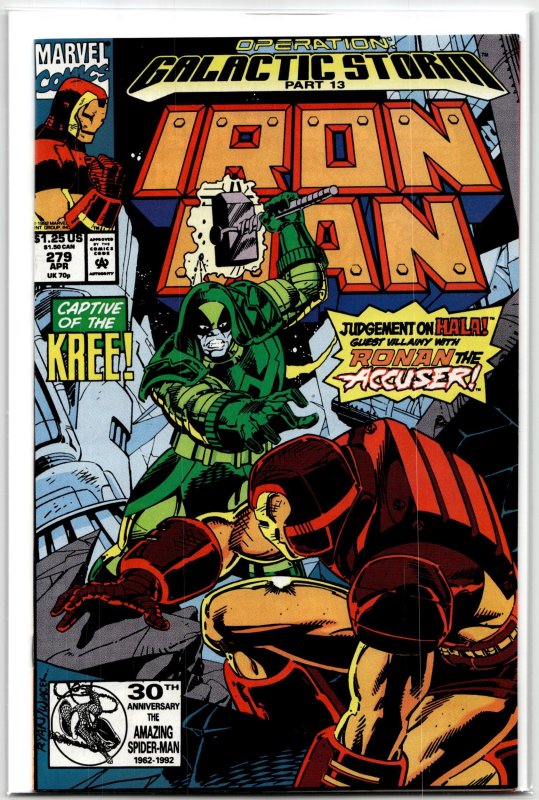 Iron Man #279 (Marvel Comics, 1992), raw, ungraded comic book — front cover