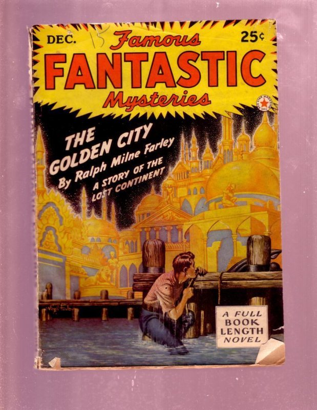 Pulp: Famous Fantastic Mysteries Dec 1942 Pulp-Finlay Cover VG (1942), raw comic book in VG condition — front cover