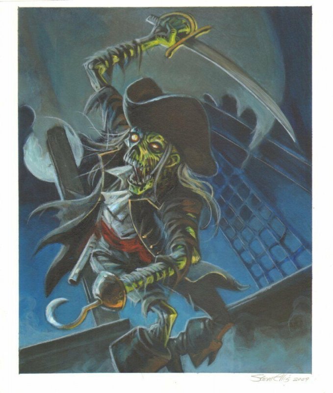 Evil Rotting Zombie Pirate Painted Art - Published in Scream 2009 by Steve Ellis (2009), raw, ungraded comic book — front cover