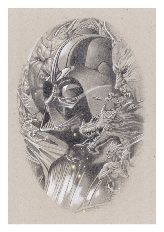 Vader IN THE Dark, High-quality A4 Lithograph. Artist: Miguel Alfaro, raw, ungraded comic book — front cover
