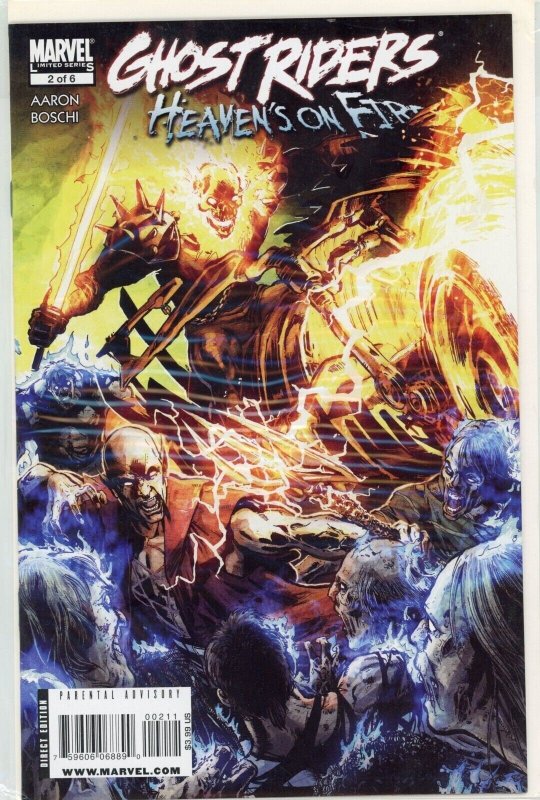 Ghost Riders: Heaven's on Fire #2 (Marvel Comics, 2009), raw comic book in NM 9.4 condition — front cover