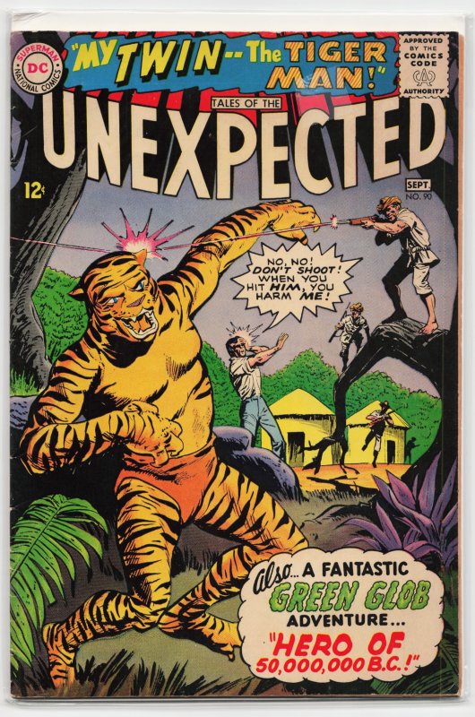 Tales of the Unexpected #90 (DC Comics, 1965), raw, ungraded comic book — front cover