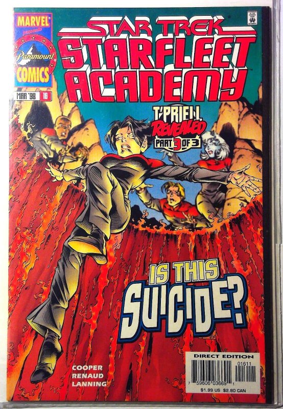 Star Trek StarFleet Academy #16 (Marvel Comics, 1998), raw, ungraded comic book — front cover