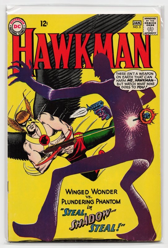 Hawkman #5 (DC Comics, 1965), raw, ungraded comic book — front cover
