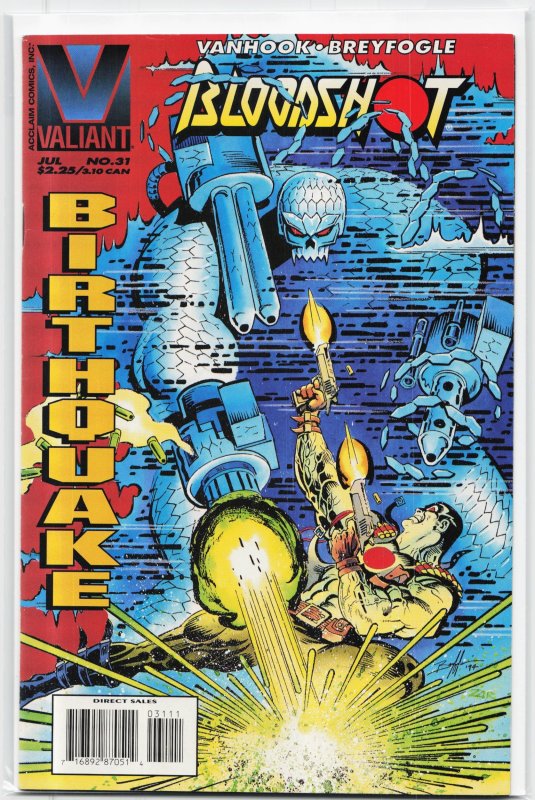 Bloodshot #31 (Valiant Comics, 1995), raw, ungraded comic book — front cover