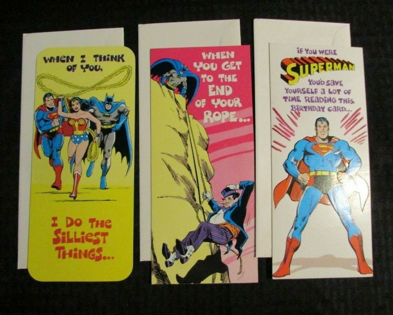 1978 Superman Mark 1 Greeting Card #37 38 40 Mixed LOT of 3 w/ Envelopes Batman (1978), raw, ungraded comic book — front cover