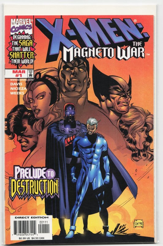X-Men: Magneto War (1999) X-Men (Marvel Comics, 1999), raw, ungraded comic book — front cover