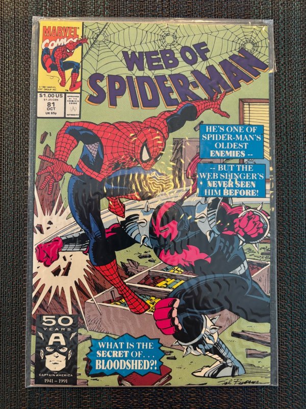 Web of Spider-Man #81 (Marvel Comics, 1991), raw, ungraded comic book — front cover